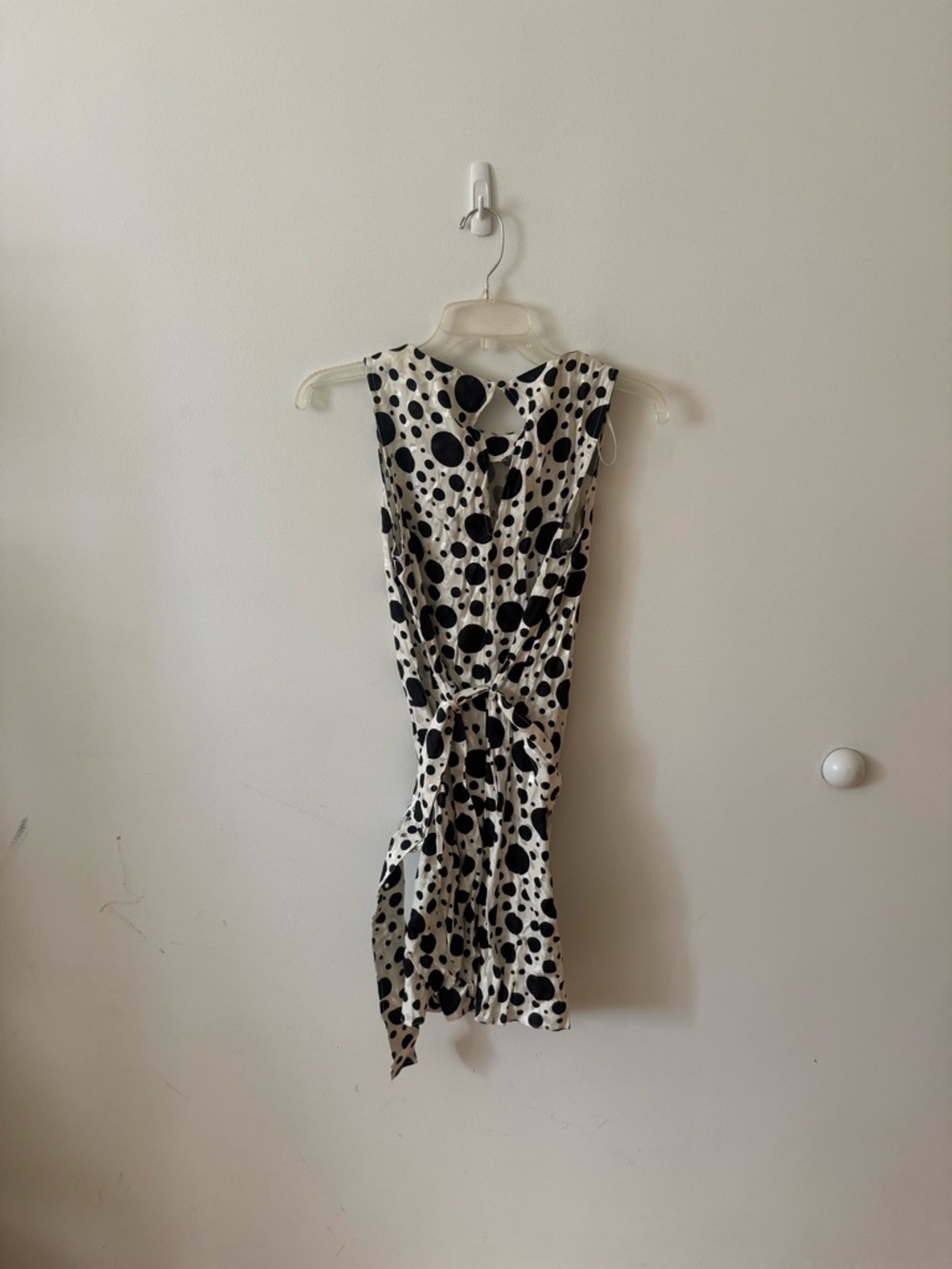 River Island Black & White Polka Dot Belted Mini Dress - Picture 5 of 5